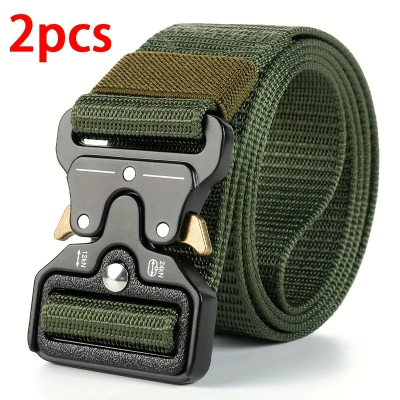 Tactical Belt for Men Quick-Release Buckle Heavy-Duty Nylon Webbing for Outdoor Hunting Survival Gear