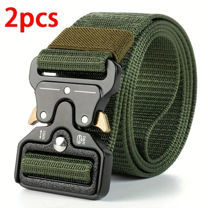 Tactical Belt for Men Quick-Release Buckle Heavy-Duty Nylon Webbing for Outdoor Hunting Survival Gear